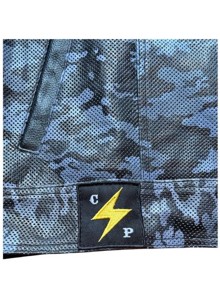 Choppers n Partys Lederweste Camo Grau Leder  Biker, Bikerweste, Kutte