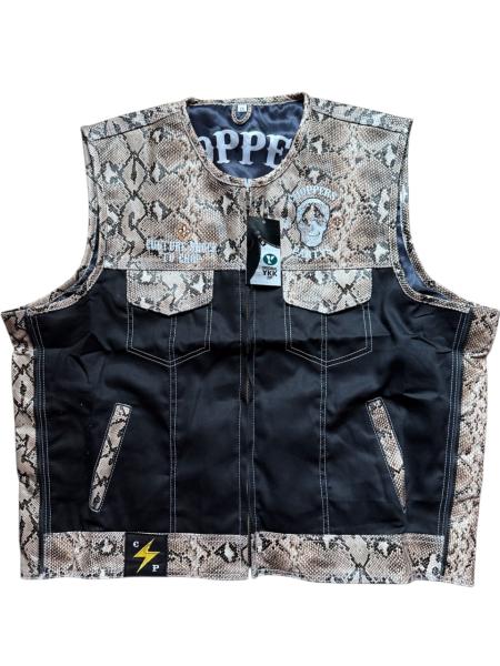 Choppers n Partys Lederweste Schlangenleder / Schwarz Unikat Leder  Biker, Bikerweste, Kutte