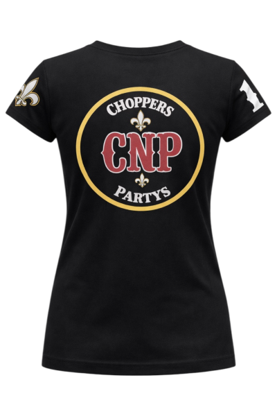 CnP Black Bandana Skull DAMEN  - Shirt Schwarz Totenkopf  Motorrad