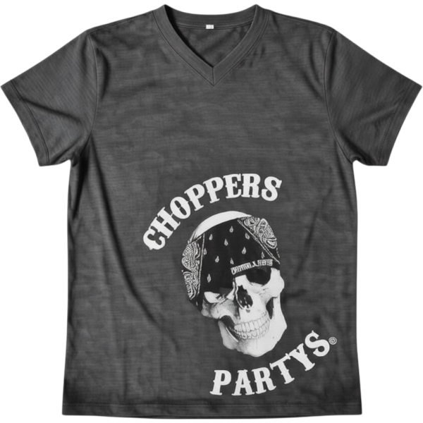 CnP Choppers n Partys - Grau Bandana Skull (Damen) T-Shirt Grau Totenkopf Motorrad