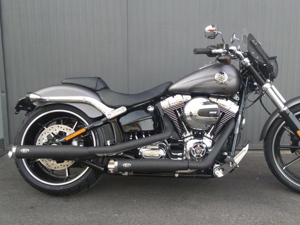 MCJ - 2 in 2 Royal in Chrom oder Schwarz mit Endkappen wählbar  - SOFTAIL BREAKOUT BIS BJ. 2016