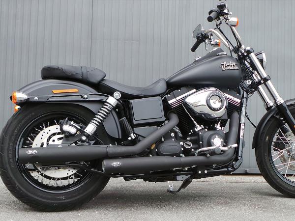 MCJ - 2 in 2 Royal in Schwarz oder Chrom mit Hitzeschutzblech (mit Löcher oder ohne) - DYNA 1690 Model 2017 (STREET BOB - LOW RIDER)
