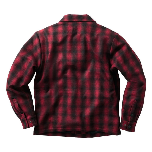 WCC WEST COAST CHOPPERS - WCC WOOL LINED PLAID SHIRTS - RED/BLACK