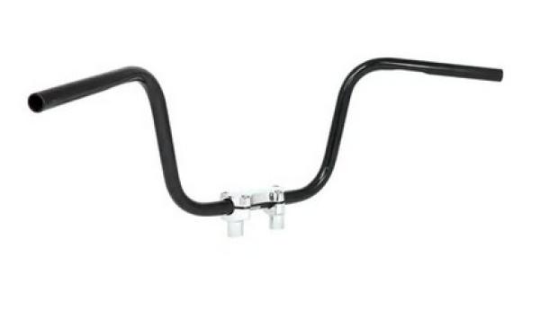 1" Apehanger 3-Loch-Ausführung 27cm Höhe in Schwarz für Harley-Davidson® 82-22 (außer 08-22 E-Gas und 88-11 Springer-Modelle) mit Risern für 1" Lenker