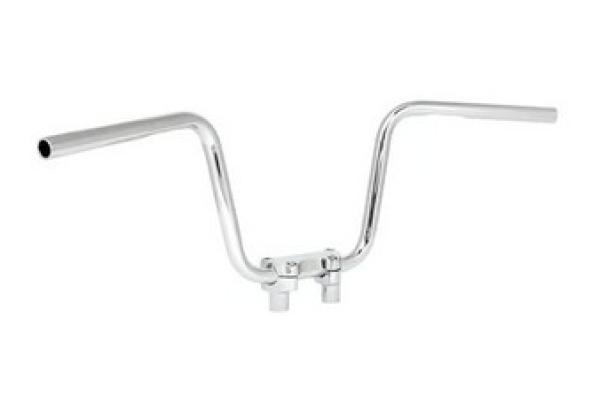 1" Apehanger 3-Loch-Ausführung 25cm Höhe in Chrom Narrow-Style für Harley-Davidson® 82-22 H-D (außer 08-22 mit E-Gas und 88-11 Springer-Modelle) mit Risern für 1" Lenker