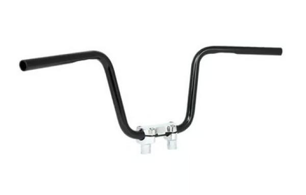 1" Apehanger 3-Loch-Ausführung 25cm Höhe in Schwarz Narrow-Style für Harley-Davidson® 82-22 H-D (außer 08-22 mit E-Gas und 88-11 Springer-Modelle) mit Risern für 1" Lenker