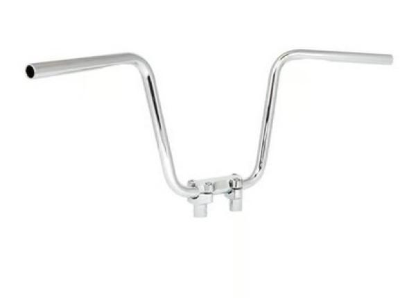 1" Apehanger 3-Loch-Ausführung 30cm Höhe in Chrom Narrow-Style für Harley-Davidson® 82-22 H-D (außer 08-22 mit E-Gas und 88-11 Springer-Modelle) mit Risern für 1" Lenker