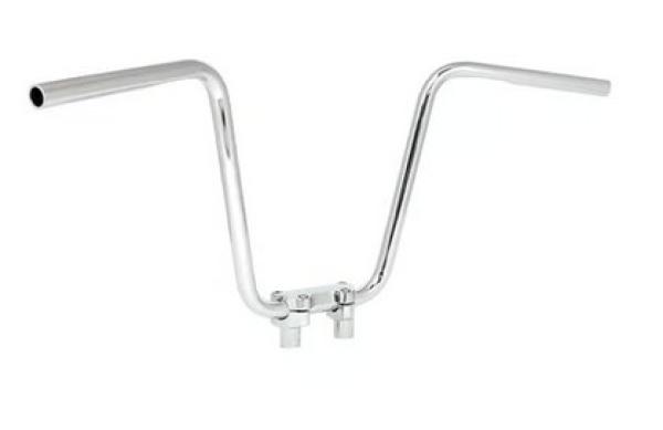1" Apehanger 3-Loch-Ausführung 35cm Höhe in Chrom Narrow-Style für Harley-Davidson® 82-22 H-D (außer 08-22 mit E-Gas und 88-11 Springer-Modelle) mit Risern für 1" Lenker