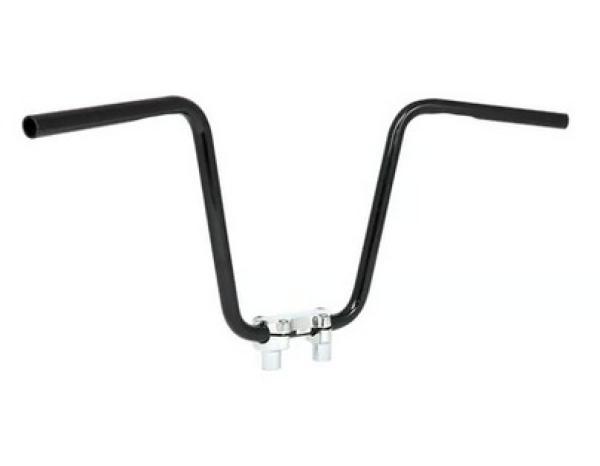 1" Apehanger 3-Loch-Ausführung 35cm Höhe in Schwarz Narrow-Style für Harley-Davidson® 82-22 H-D (außer 08-22 mit E-Gas und 88-11 Springer-Modelle) mit Risern für 1" Lenker