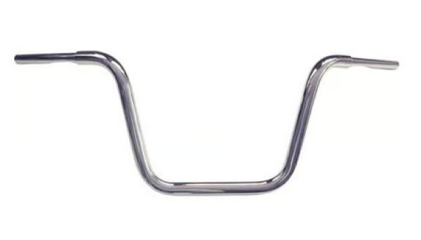 1 1/4 Fat Zoll Apehanger 31cm Höhe,3-Loch-Ausführung in Chrom für Harley-Davidson® 82-24 mit mechanischem Gaszug & E-Gas (außer 88-11 Springer-Modelle) für Riser mit 1 Zoll Innendurchmesser