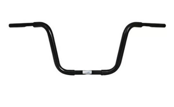 1 1/4 Fat Zoll Apehanger 31cm Höhe,3-Loch-Ausführung in Schwarz für Harley-Davidson® 82-24 mit mechanischem Gaszug & E-Gas (außer 88-11 Springer-Modelle) für Riser mit 1 Zoll Innendurchmesser