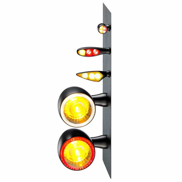 Bullet 1000® DF - LED Blinker 3 in 1, schwarz, hinten beidseitig