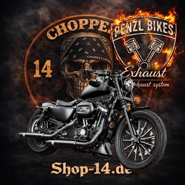 PENZL AUSPUFFANLAGE FÜR - Harley-Davidson - 1200 Forty-Eight (XL1200X) - Motor 1200 - Baujahr 2007 bis 2020 - mit manuelle oder elektronische Steuerung