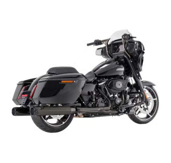 Zard - Racing Slip-Ons with Black Alu End Caps. Black Chrome - für Harley-Davidson® 21-24 Touring Auspuffanlage Auspuff