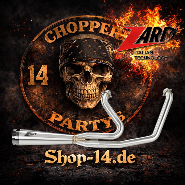 Zard - M8 Softail 2-1 Full kit exhaust system. Plain ClubStyle - für Harley-Davidson® 18-24 Softail (excl. Breakout, Fat Boy)  Auspuffanlage Auspuff