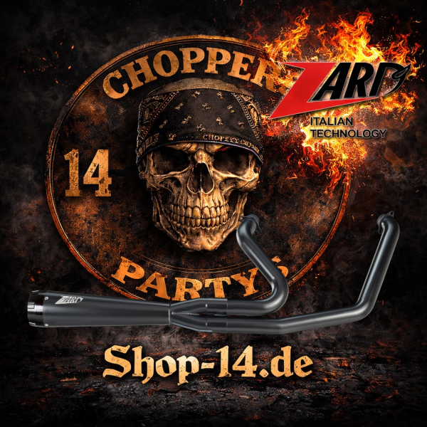 Zard - 2-1 Full black exhaust M8. Matte black ClubStyle - für Harley-Davidson® 20-21 FXLRS Low Rider S 114 Auspuffanlage Auspuff