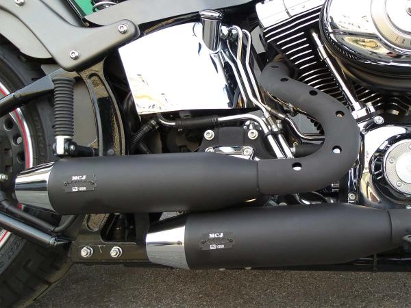 MCJ - 2 in 2 Big Short, in Schwarz oder Chrom, Endkappen wählbar - NACH WUNSCHMAßEN ERSTELLT FÜR FAST ALLE MOTORRADMARKEN