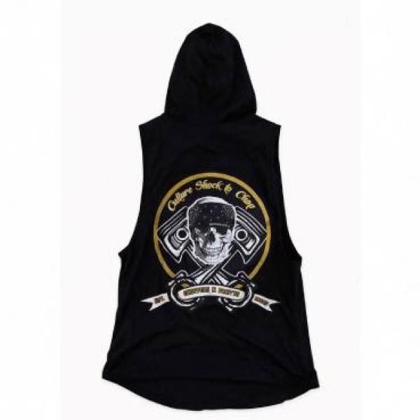 CnP Choppers n Partys Ärmelloses Kapuzen Sweat Shirt Hoodie Schwarz Biker Motorrad