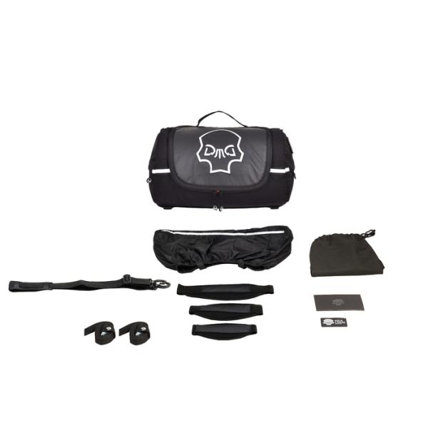 Rollbag Lenkrad oder Sitz Reisetasche SMALL (18L) Motorrad in Cordura, Reflektive Skull oder Leder Motorradtasche