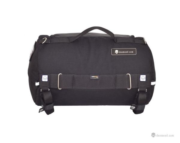 Rollbag Lenkrad oder Sitz Reisetasche SMALL (18L) Motorrad in Cordura, Reflektive Skull oder Leder Motorradtasche