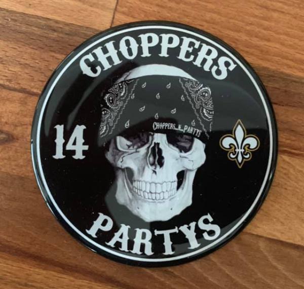 Gel Aufkleber Choppers n Partys 9cm Durchmesser