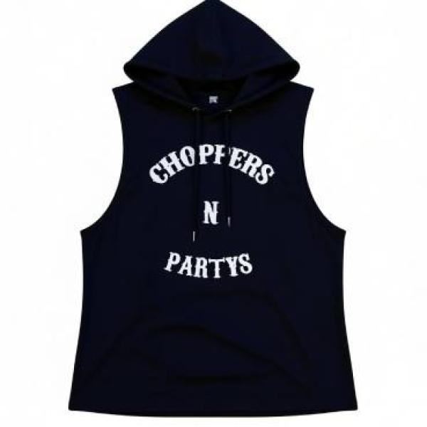 CnP Choppers n Partys Ärmelloses Kapuzen Sweat Shirt Hoodie Schwarz Biker Motorrad