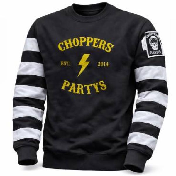 Choppers n Partys Prison Sweater - Gefängnis Pullover gestreift Schwarz Weiss