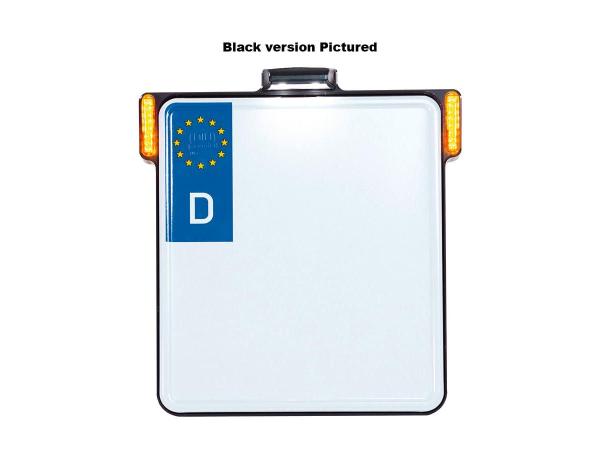 ALL-IN-ONE Kennzeichenhalter License Plate Base Plate Turn Signals and License Plate Light, German Size 200x180mm Chrome