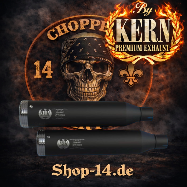 KERN - 2 in 2 Verstellbare Auspuffanlage  - HARLEY SPORTSTER 1200 -  BJ. 2004 bis 2013 in Schwarz