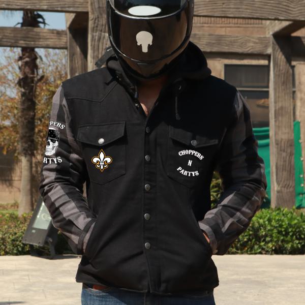 CnP BIKER DENIM JACKE (HERREN) MIT PROTEKTOREN UND DUPONT KEVLAR