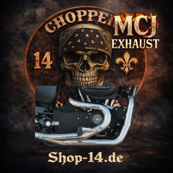 Hitzeschutz Cover Schwarz oder Chrom für Megaphone Schalldämpfer - SPORTSTER 883-1200 BJ. 2014 BIS 2016