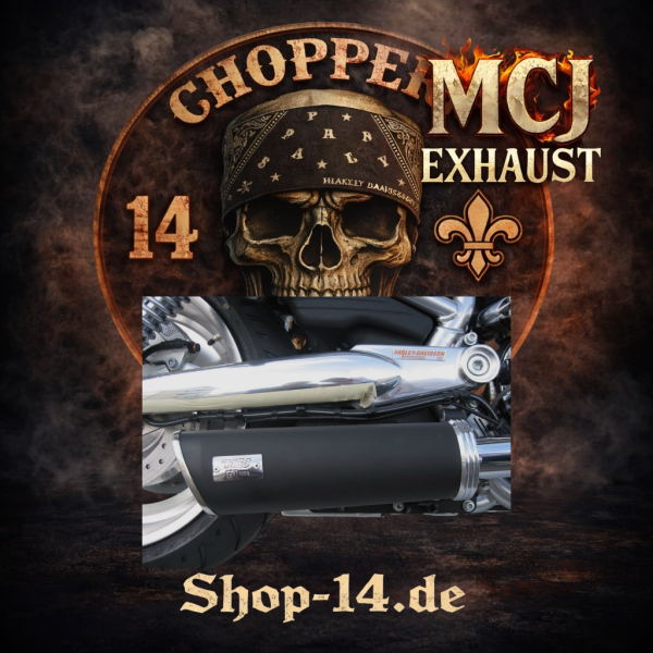 MCJ - 2 in 1 Racing Endtöpfe mit Krümmer - YAMAHA MIDNIGHT STAR 1900