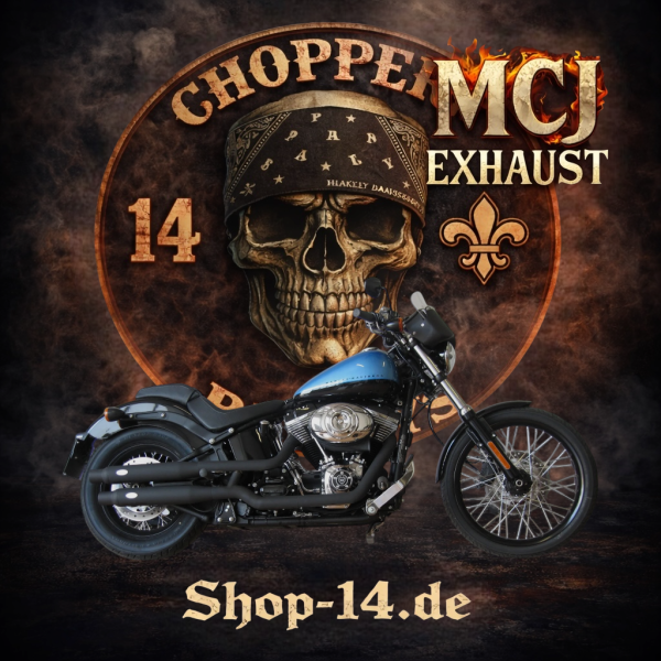 MCJ - 2 in 2 Royal in Chrom oder Schwarz mit Endkappen wählbar - HARITAGE SOFTAIL CLASSIC MODEL 2017