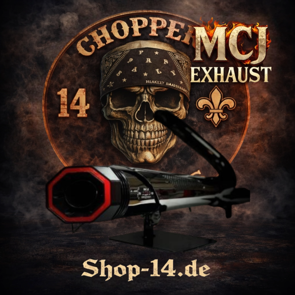 MCJ - 2 in 1 Black Nickel , in Schwarz , mit Krümmer, Hitzeschutz - FÜR DYNA LOW RIDER VON 2014 BIS 2016