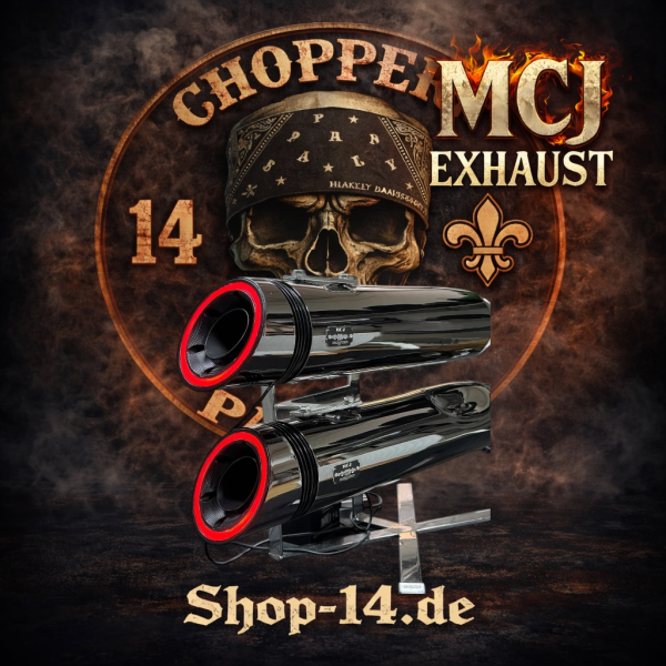 MCJ - 2 in 2 Black Nickel in 120 Durchmesser Endkappe B073 oder B080 mechanisch oder elektronisch  - TOURING , Street Glide , Road Glide , Road King  bis BJ. 2016