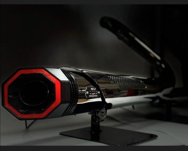 MCJ - 2 in 1 Megaphone Short Komplettauspuffanlage EURO 5 inkl. Krümmer Hitzeschutzbleche in Nickel Schwarz Chrom  mit E-Zulassung  - TOURING , Street Glide , Road Glide , Road King AB BJ. 2021