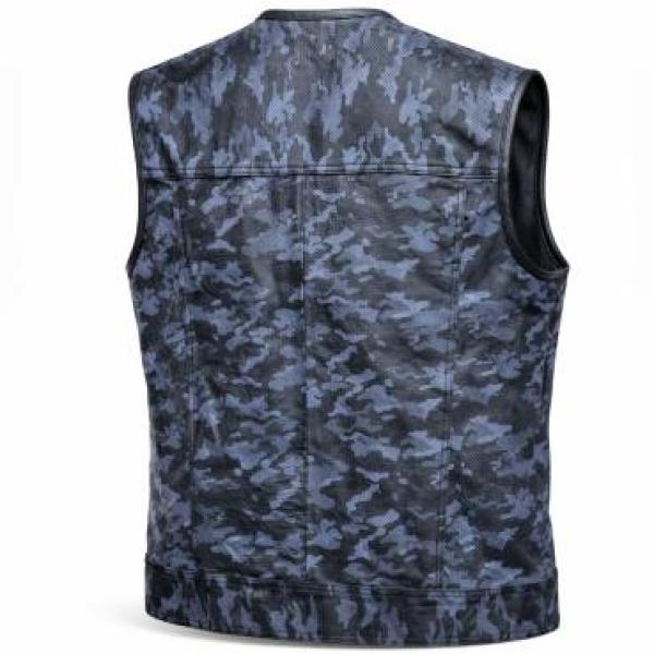 Choppers n Partys Lederweste Camo Grau Leder  Biker, Bikerweste, Kutte