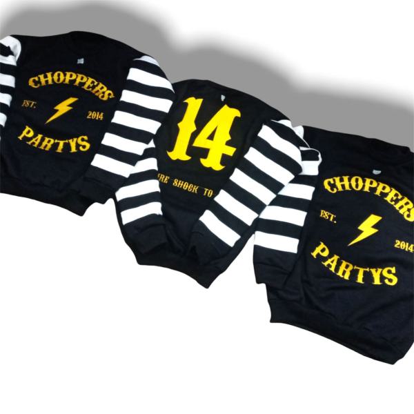 Choppers n Partys Prison Sweater - Gefängnis Pullover gestreift Schwarz Weiss