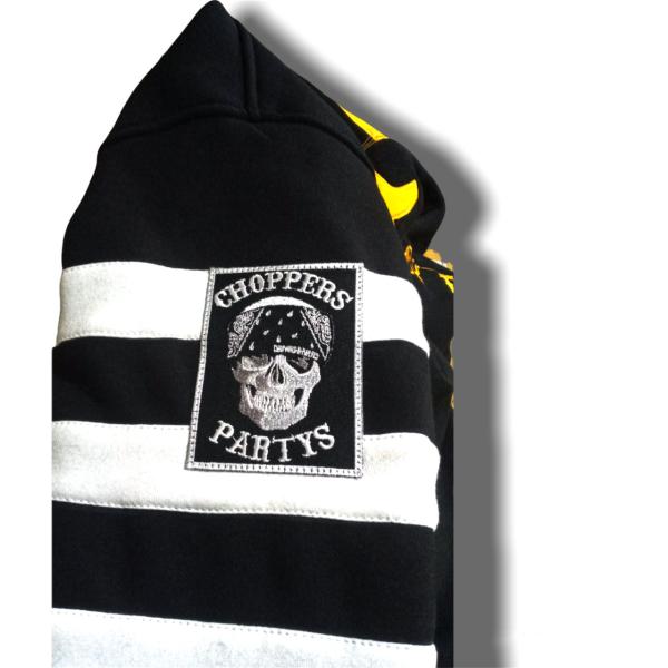 Choppers n Partys Prison Sweater - Gefängnis Pullover gestreift Schwarz Weiss