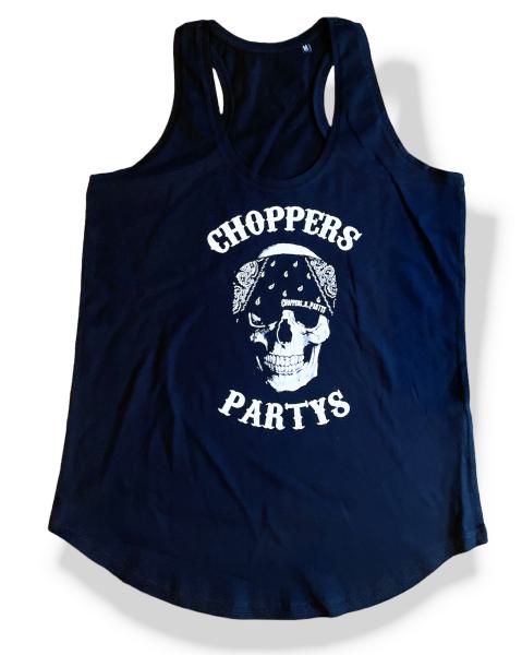CnP Choppers n Partys Damen Tank Top Black Skull Bandana Schwarz Totenkopf  Motorrad