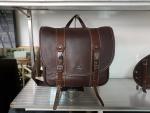 MCJ BUSINESS BAG BROWN LEATHER  Seitentasche Leder mit Halterung für Harley , Triumph, BMW