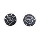 Cult-Werk vorne axle Abdeckungsset. glänzend schwarz with CW logo – 18-26 Softail (excl
