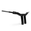 Killer Custom, 'Champion' T-Bar Mega handlebar 8". Black Lenkrad für Harley-Davidson® 3-24 H-D mit 3,5" Riser-Montagelochabstand (ausgenommen Modelle mit hydraulischer Kupplung)