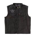 West Coast Choppers WCC x 13 1/2 Dominator black canvas riding vest Kutte Weste Biker Bikerweste