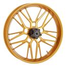 Arlen Ness, Felge Split Spoke 21 x 3.5 Zoll, vorne, gold – Universell passend. Das modellspezifische Arlen-Ness-Nabenkit muss für ein vollständiges Rad separat bestellt werden