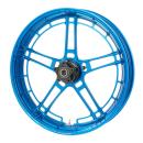 Arlen Ness, Flatline-Felge 21 x 3.5 Zoll, blau – Universell passend. Das modellspezifische Arlen-Ness-Nabenkit muss für ein vollständiges Rad separat bestellt werden.