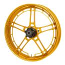 Arlen Ness, Flatline-Felge 19 x 3.25 Zoll, gold – Universell passend. Das modellspezifische Arlen-Ness-Nabenkit muss für ein vollständiges Rad separat bestellt werden.