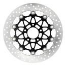 Accossato, floating brake disc front. Round. schwarz