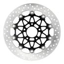 Accossato, floating brake disc front. Round. schwarz