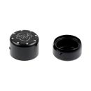 Cult-Werk hinten wheel axle Abdeckungsset, Logo. glänzend schwarz – Softail: 18-19 (NU) FXBR Breakout 107; 18-22 (NU) FXBRS Breakout 114; 23-26 FXBR Breakout 117; 18-20 (NU) FLFB Fat Boy 107; 18-24 (NU) FLFBS Fat Boy 114; 25-26 FLFB Fat Boy 117